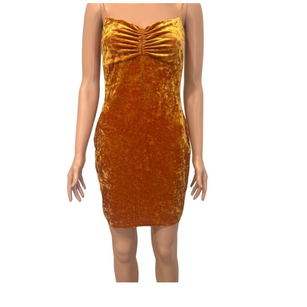 Urban Outfitters medium ruched velvet mini dress D2 3295